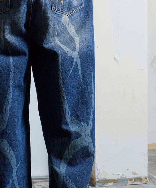 SUPPLIER/サプライヤー Vintage Wash Tribal Double Knee Baggy Jeans