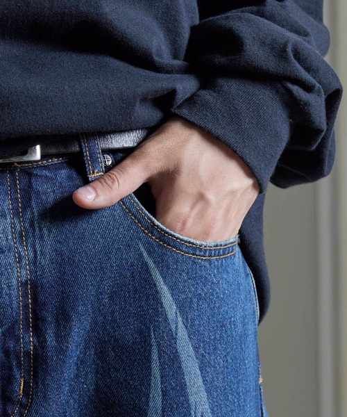 SUPPLIER(サプライヤー)の「SUPPLIER/サプライヤー Vintage Wash Tribal Double Knee Baggy Jeans 13.5oz ダブルニーバギージーンズ(デニムパンツ・メンズ・ブラック/ブルー・M/L)」の16枚目の写真