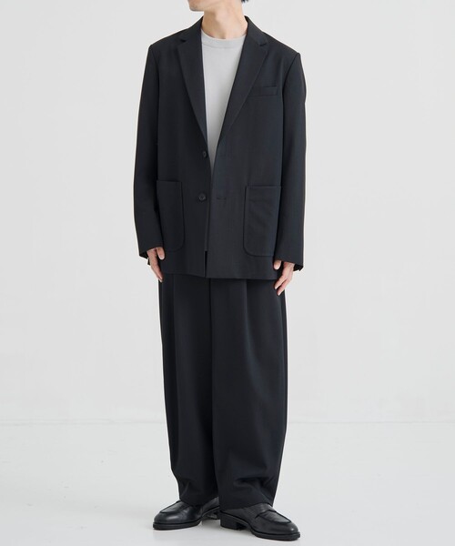 UNITED TOKYO(ユナイテッドトウキョウ)の「CLEAR WOOL シングルジャケット(ブルゾン・メンズ・グレー/ブラック・1/2)」の11枚目の写真