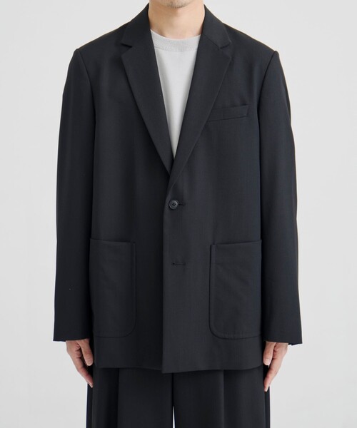 UNITED TOKYO(ユナイテッドトウキョウ)の「CLEAR WOOL シングルジャケット(ブルゾン・メンズ・グレー/ブラック・1/2)」の5枚目の写真