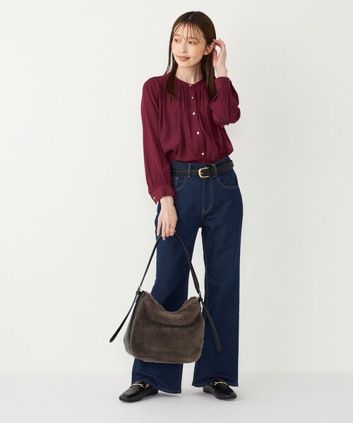 SHIPS Colors(シップス カラーズ)の「SHIPS Colors:ボア コンビ ワンショルダー バッグ(ショルダーバッグ・レディース・ブラウン/ダークグレー・ONE SIZE)」の12枚目の写真
