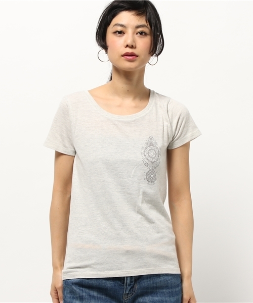 CRYSTAL BALL（クリスタルボール）の「Tattoo Print TS W（Tシャツ/カットソー・レディース・グレー/ブルー/オフホワイト・MEDIUM/SMALL）」の8枚目の写真