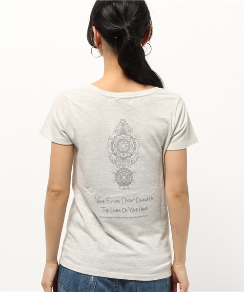 CRYSTAL BALL（クリスタルボール）の「Tattoo Print TS W（Tシャツ/カットソー・レディース・グレー/ブルー/オフホワイト・MEDIUM/SMALL）」の10枚目の写真