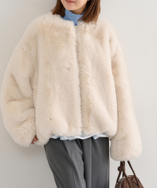 セール】フェイクファージップブルゾン（その他アウター）｜U by