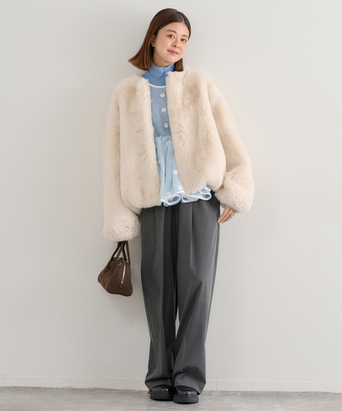 セール】フェイクファージップブルゾン（その他アウター）｜U by