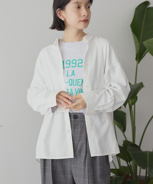 AMERICAN HOLIC(アメリカンホリック)の「イージーケアコクーンバックタックシャツ(シャツ/ブラウス・レディース・オフホワイト/ネイビー/チェック・L/M)」の19枚目の写真