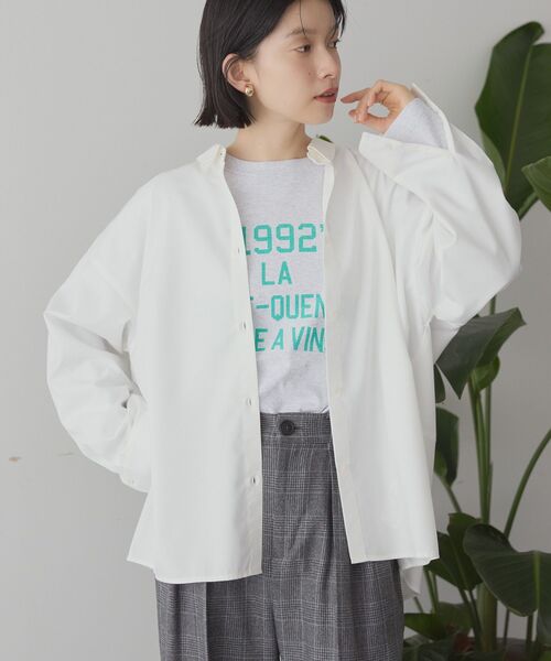 AMERICAN HOLIC(アメリカンホリック)の「イージーケアコクーンバックタックシャツ(シャツ/ブラウス・レディース・オフホワイト/ネイビー/チェック・L/M)」の20枚目の写真