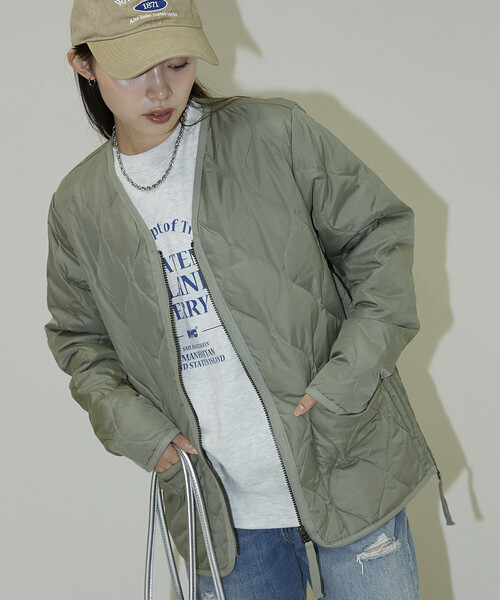 TAION/タイオン MILITARY W-ZIP V NECK DOWN JK 限定展開/ミリタリー