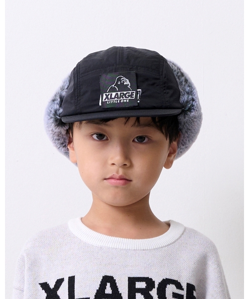 XLARGE KIDS(エクストララージキッズ)の「OGフライトキャップ(キャップ・キッズ・ブラック/カーキ・S(48-52cm)/52-56cm)」の1枚目の写真