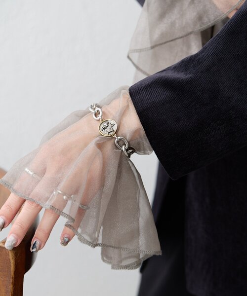 ear PAPILLONNER（イアパピヨネ）の「【beq Pettina(ベック ペティーナ)】モチーフMIXチェーンブレスレット（ブレスレット・レディース・シルバー・FREE）」の6枚目の写真