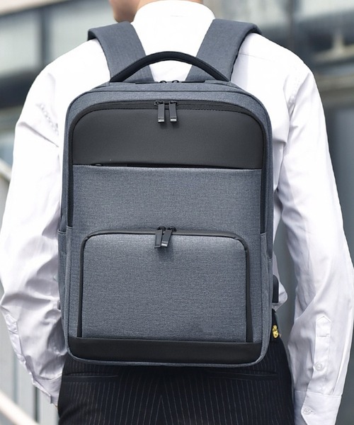 MAGASIN DE MODE TOOLS(マガジンデモードトゥールズ)の「【MAGASIN DE MODE TOOLS】ビジネスバックパック 撥水/PC・タブレット収納/充電ポート付き/A4収納 KNF147(バックパック/リュック・メンズ・ブラック/グレー・FREE)」の2枚目の写真