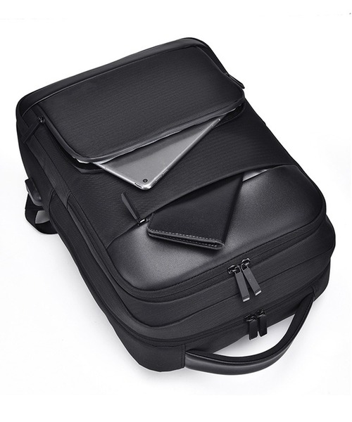 MAGASIN DE MODE TOOLS(マガジンデモードトゥールズ)の「【MAGASIN DE MODE TOOLS】ビジネスバックパック 撥水/PC・タブレット収納/充電ポート付き/A4収納 KNF147(バックパック/リュック・メンズ・ブラック/グレー・FREE)」の8枚目の写真