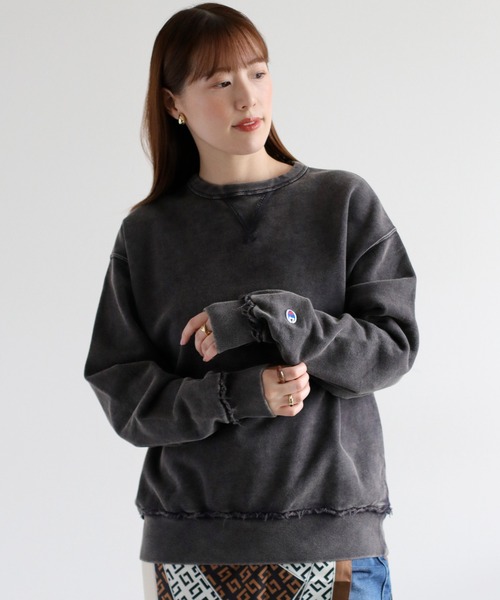 Champion】裏毛ヴィンテージ加工クルーネックスウェット（スウェット