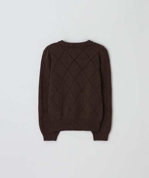 RONRON(ロンロン)の「DIAMOND PATTERN LONG SLEEVE KNIT BROWN(ニット/セーター・レディース・その他・FREE)」の2枚目の写真