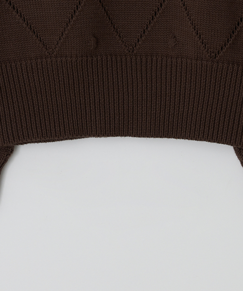 RONRON(ロンロン)の「DIAMOND PATTERN LONG SLEEVE KNIT BROWN(ニット/セーター・レディース・その他・FREE)」の5枚目の写真