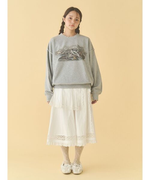 merry jenny(メリージェニー)の「pleats apron layered skirt(スカート・レディース・オフホワイト/ベージュ・FREE)」の4枚目の写真