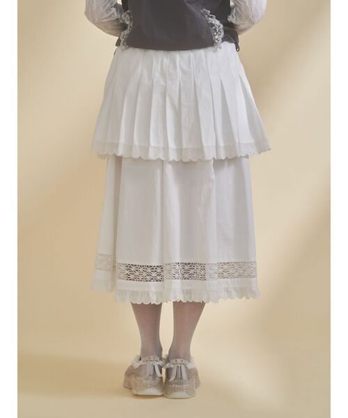 merry jenny(メリージェニー)の「pleats apron layered skirt(スカート・レディース・オフホワイト/ベージュ・FREE)」の9枚目の写真