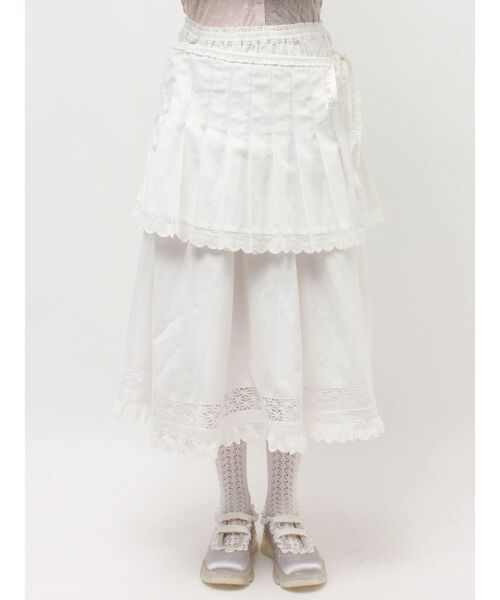 merry jenny(メリージェニー)の「pleats apron layered skirt(スカート・レディース・オフホワイト/ベージュ・FREE)」の19枚目の写真