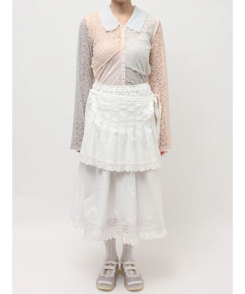 merry jenny(メリージェニー)の「pleats apron layered skirt(スカート・レディース・オフホワイト/ベージュ・FREE)」の9枚目の写真