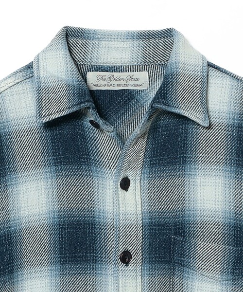 REMI RELIEF（レミレリーフ）の「【別注】REMI RELIEF / Indigo Flannel Check Shirt（シャツ/ブラウス・メンズ・その他・MEDIUM/X-LARGE/SMALL/LARGE）」の3枚目の写真