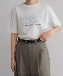 Blanc Bleu Minuit（ブランブルーミニュイ）の「フロッキーロゴPT　クルーネックTEE（Tシャツ/カットソー）」