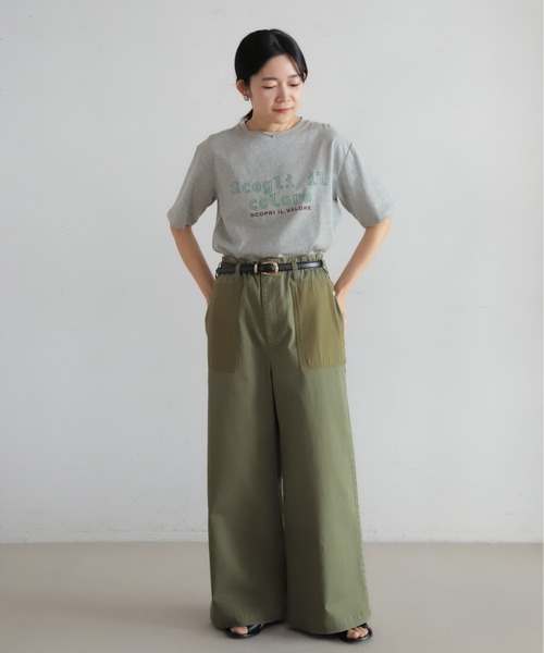 Blanc Bleu Minuit(ブランブルーミニュイ)の「フロッキーロゴPT クルーネックTEE(Tシャツ/カットソー・レディース・グレー/ホワイト・FREE)」の12枚目の写真