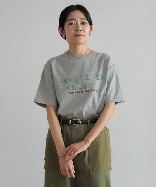Blanc Bleu Minuit(ブランブルーミニュイ)の「フロッキーロゴPT クルーネックTEE(Tシャツ/カットソー・レディース・グレー/ホワイト・FREE)」の16枚目の写真