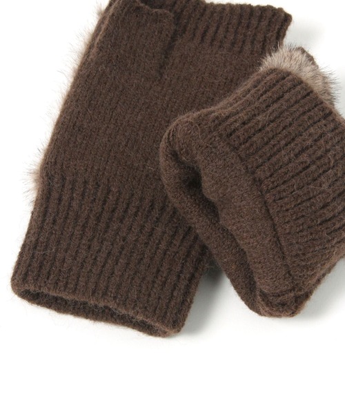 GLOBAL WORK（グローバルワーク）の「ファーニットアームウォーマー/606873（手袋・レディース・ライトグレー/ダークブラウン/チャコールグレー・FREE）」の9枚目の写真