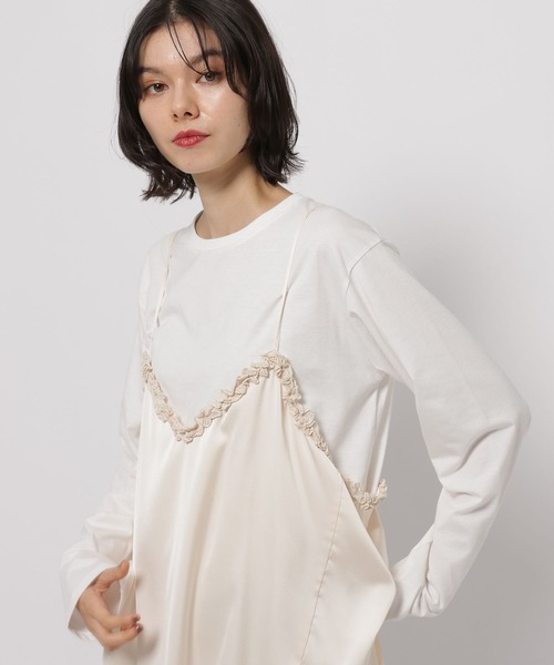 niko and...(ニコアンド)の「【WILLIAM B.ELIOTT】レイヤードレースキャミ(キャミソール・レディース・クリーム/ブラック・FREE)」の12枚目の写真