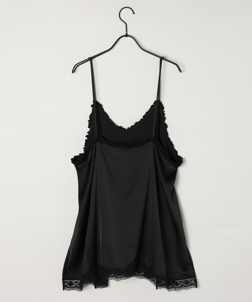 コムデギャルソン　コムコム　2022　ケミカルレースキャミソール　レイヤード　黒 コムデギャルソン コムコム 2022 ケミカルレースキャミソール