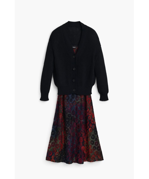Desigual(デシグアル)の「2イン1カーディガン付きドレス 結婚式 二次会 フォーマル(ワンピース・レディース・ブラウン・XS/S/M/L/XL)」の1枚目の写真