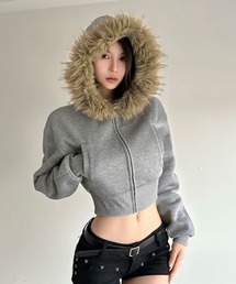 CANVAS+（キャンバスプラス）の「【CANVAS＋】裏起毛フェイクファー付きショートパーカー（パーカー・メンズ）」