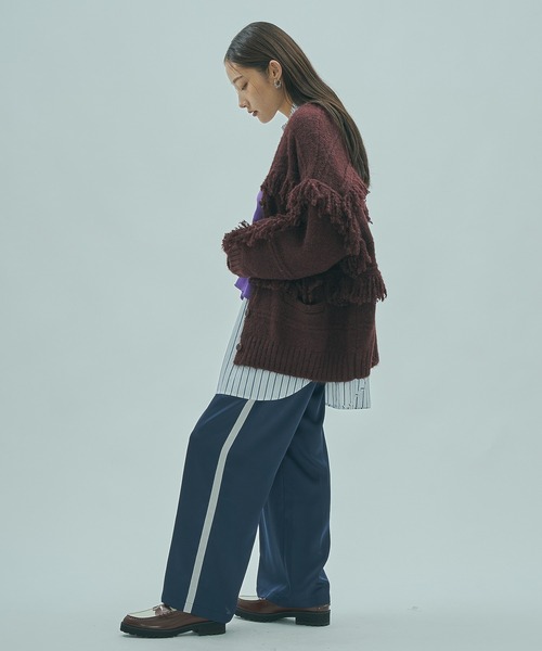 ROSE BUD(ローズバッド)の「(GENE HEAVENS)FRINGE KNIT CARDIGAN(カーディガン/ボレロ・レディース・グリーン/ブラウン・ONE SIZE)」の7枚目の写真