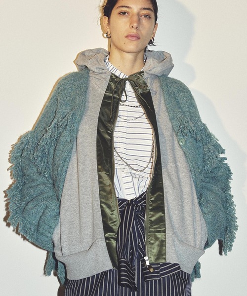 ROSE BUD(ローズバッド)の「(GENE HEAVENS)FRINGE KNIT CARDIGAN(カーディガン/ボレロ・レディース・グリーン/ブラウン・ONE SIZE)」の18枚目の写真
