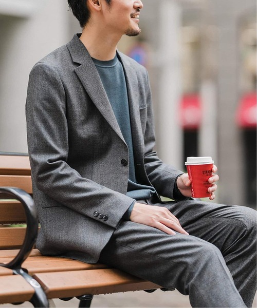 EDIFICE（エディフィス）の「SUPER 120’s ウールサキソニー 2ボタン ジャケット【セットアップ着用可能】（その他アウター・メンズ・チャコールグレー/グレー/ブラック/チョコ/ネイビー/ベージュ系その他/ブラウン・SMALL/MEDIUM/LARGE/X-LARGE）」の4枚目の写真