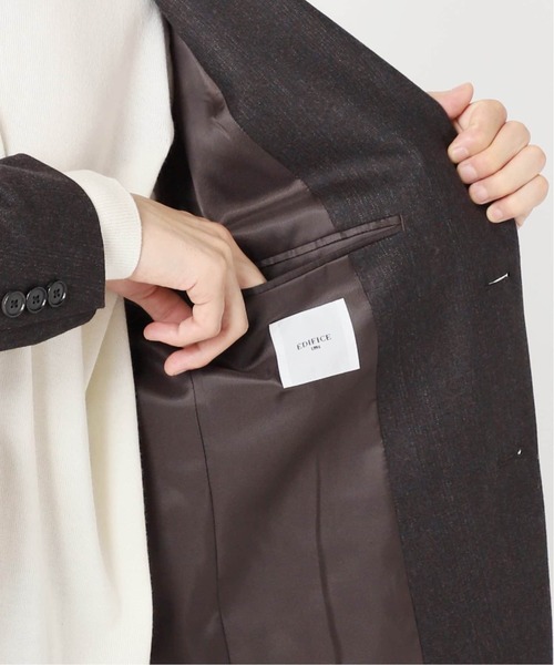 EDIFICE（エディフィス）の「SUPER 120’s ウールサキソニー 2ボタン ジャケット【セットアップ着用可能】（その他アウター・メンズ・チャコールグレー/グレー/ブラック/チョコ/ネイビー/ベージュ系その他/ブラウン・SMALL/MEDIUM/LARGE/X-LARGE）」の14枚目の写真