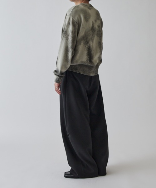 Lui's（ルイス）の「スプレープリントクルーネックニット（ニット/セーター・メンズ・オフホワイト/ブルー/ライトグレー/ライム・S/M）」の18枚目の写真