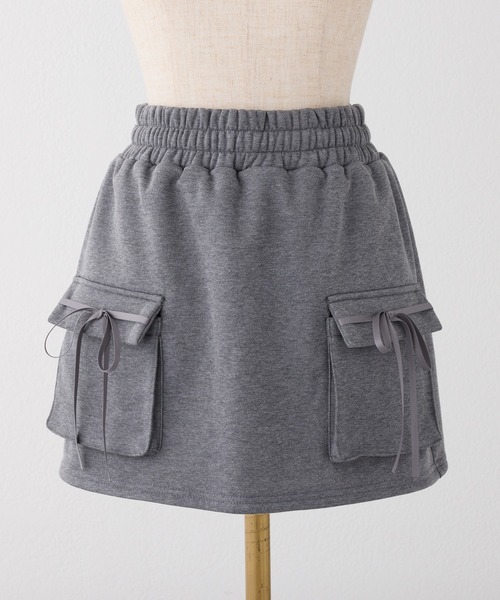 one after another NICE CLAUP（ワンアフターアナザーナイスクラップ）の「セットアップ対応可/リボンカットミニスカート（スカート・レディース・サックスブルー/チャコールグレー/アイボリー系/ピンク系・FREE）」の19枚目の写真