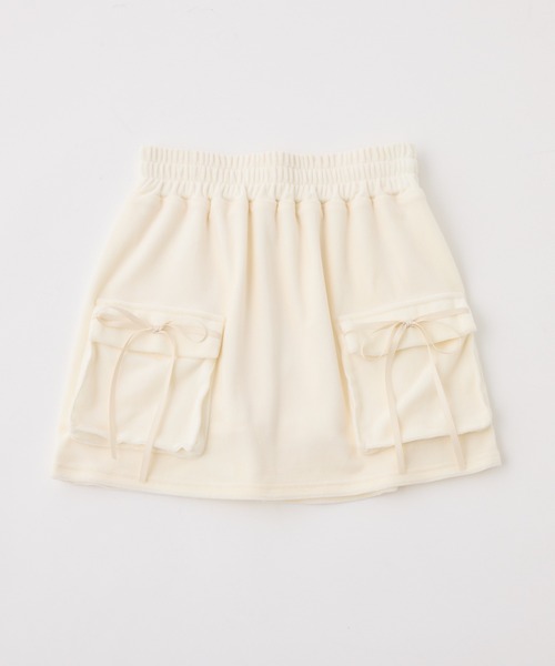 one after another NICE CLAUP（ワンアフターアナザーナイスクラップ）の「セットアップ対応可/リボンカットミニスカート（スカート・レディース・サックスブルー/チャコールグレー/アイボリー系/ピンク系・FREE）」の15枚目の写真