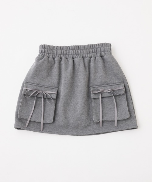 one after another NICE CLAUP（ワンアフターアナザーナイスクラップ）の「セットアップ対応可/リボンカットミニスカート（スカート・レディース・サックスブルー/チャコールグレー/アイボリー系/ピンク系・FREE）」の16枚目の写真