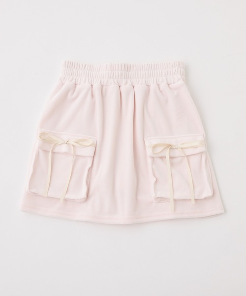 one after another NICE CLAUP（ワンアフターアナザーナイスクラップ）の「セットアップ対応可/リボンカットミニスカート（スカート・レディース・サックスブルー/チャコールグレー/アイボリー系/ピンク系・FREE）」の18枚目の写真