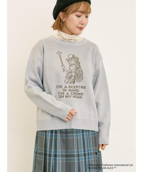 Samansa Mos2（サマンサ モスモス）の「【Alice×Samansa Mos2】ジャカードニット（ニット/セーター・レディース・サックスブルー/キナリ/ネイビー・F）」の3枚目の写真