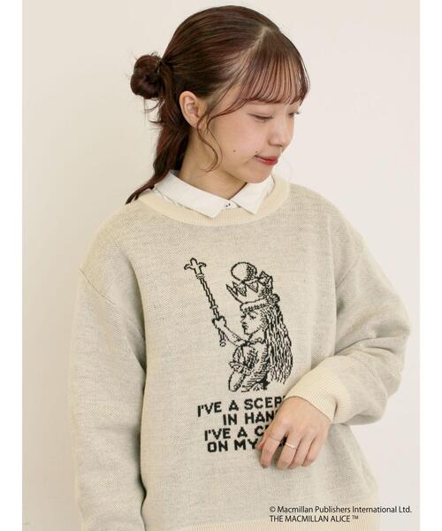 Samansa Mos2（サマンサ モスモス）の「【Alice×Samansa Mos2】ジャカードニット（ニット/セーター・レディース・サックスブルー/キナリ/ネイビー・F）」の4枚目の写真