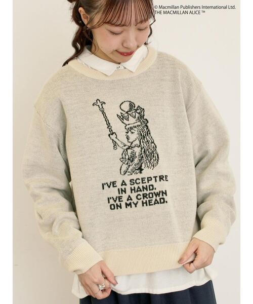 Samansa Mos2（サマンサ モスモス）の「【Alice×Samansa Mos2】ジャカードニット（ニット/セーター・レディース・サックスブルー/キナリ/ネイビー・F）」の5枚目の写真