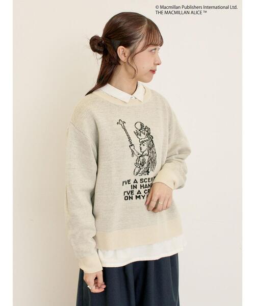 Samansa Mos2（サマンサ モスモス）の「【Alice×Samansa Mos2】ジャカードニット（ニット/セーター・レディース・サックスブルー/キナリ/ネイビー・F）」の7枚目の写真