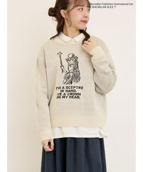 Samansa Mos2（サマンサ モスモス）の「【Alice×Samansa Mos2】ジャカードニット（ニット/セーター・レディース・サックスブルー/キナリ/ネイビー・F）」の8枚目の写真