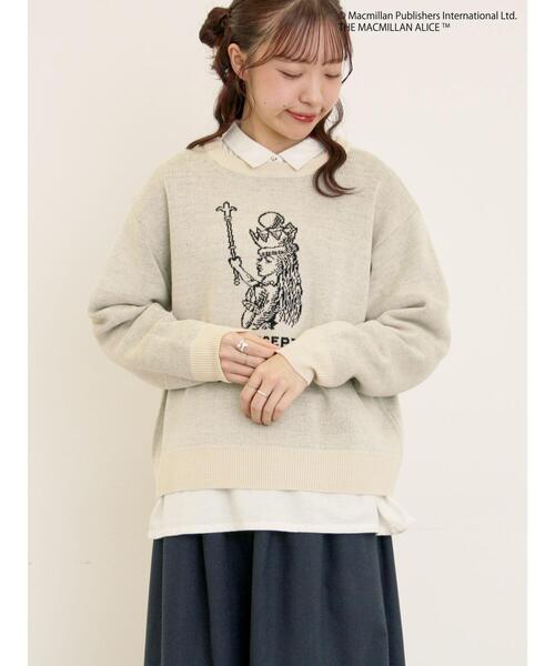 Samansa Mos2（サマンサ モスモス）の「【Alice×Samansa Mos2】ジャカードニット（ニット/セーター・レディース・サックスブルー/キナリ/ネイビー・F）」の9枚目の写真