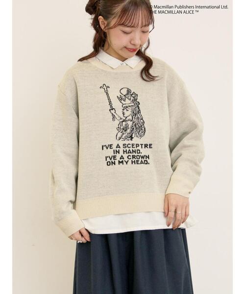 Samansa Mos2（サマンサ モスモス）の「【Alice×Samansa Mos2】ジャカードニット（ニット/セーター・レディース・サックスブルー/キナリ/ネイビー・F）」の10枚目の写真