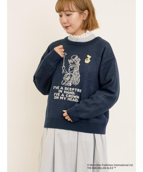 Samansa Mos2（サマンサ モスモス）の「【Alice×Samansa Mos2】ジャカードニット（ニット/セーター・レディース・サックスブルー/キナリ/ネイビー・F）」の15枚目の写真