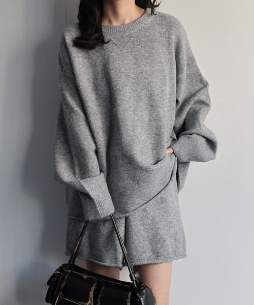 セール】【セットアップ】ニットプルオーバー＋ニットショートパンツ